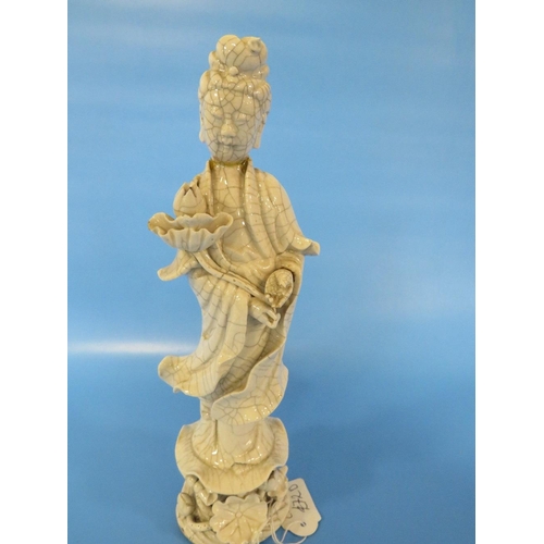 301 - A ORIENTAL STYLE BLANCHE DE CHINE FIGURE A/F