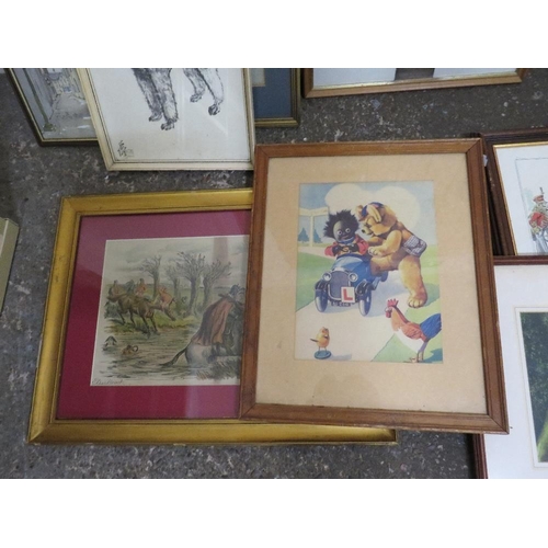 32 - A SELECTION OF WATERCOLOURS, MIXED MEDIA AND PRINTS TO INCLUDE JAMES PRIDDEY ETC