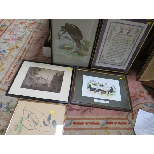 35 - A LARGE QUANTITY OF ASSORTED PICTURES (FOYER)