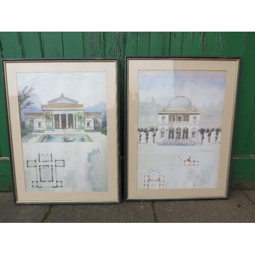 38 - TWO LARGE JEAN BAPTISE  PAULIN PRINTS, FRAMED AND GLAZED