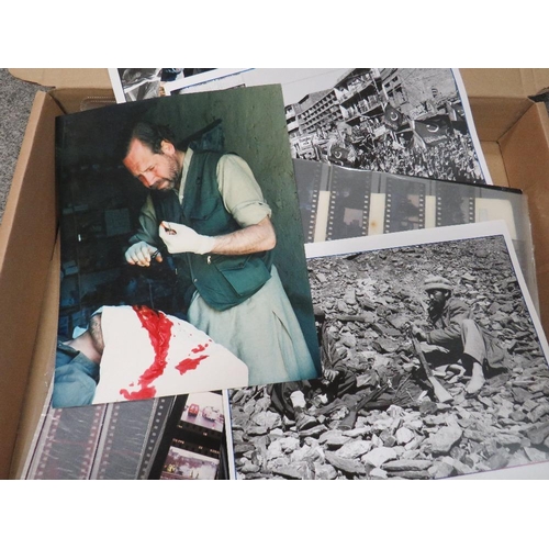 452 - A BOXED AMOUNT OF PHOTOGRAPHS AND NEGATIVES FROM THE AFGHAN WAR - VARIOUS SUBJECTS