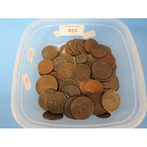 455 - A BOX OF ANTIQUE COINS MOSTLY 18TH AND 18TH CENTURY