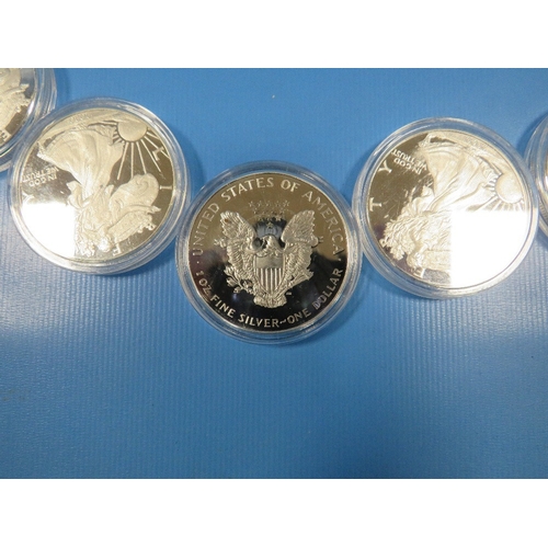 345 - FIFTEEN 1OZ SILVER DOLLAR COINS