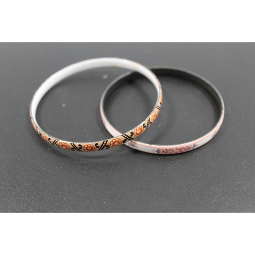 428 - TWO ENAMEL BANGLES SIGNED MICHAELA FREY