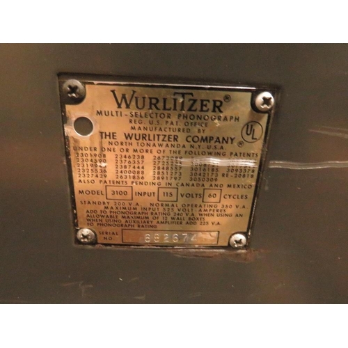 729 - A 1960S WURLITZER AMERICANA 3100 JUKEBOX - 80 PLAYS ON 7