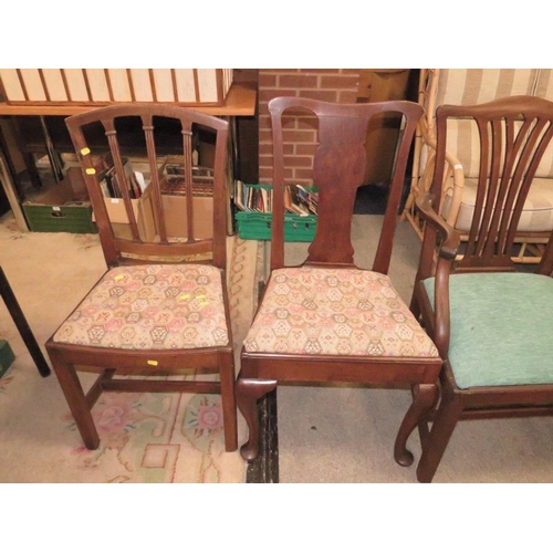 764 - AN ANTIQUE BERGERE ARMCHAIR AND THREE ANTIQUE CHAIRS (4)