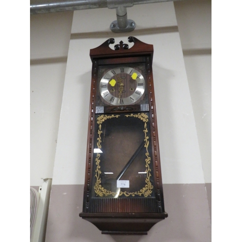 774 - A MODERN ACCTIM WALLCLOCK, RECTANGULAR MIRROR AND BAROMETER (3)