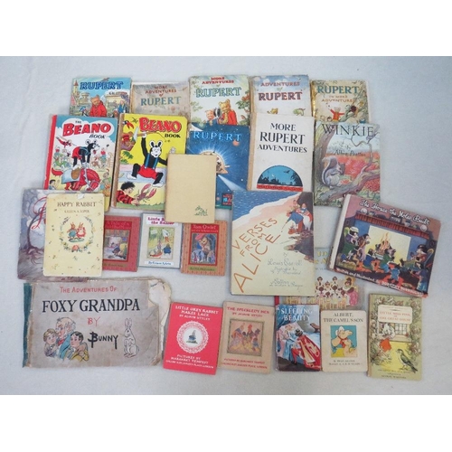 102 - A QUANTITY OF COLLECTABLE CHILDREN'S BOOKS WITH SOME RARE BOOKS IN POOR CONDITION. Includes 1940s an... 