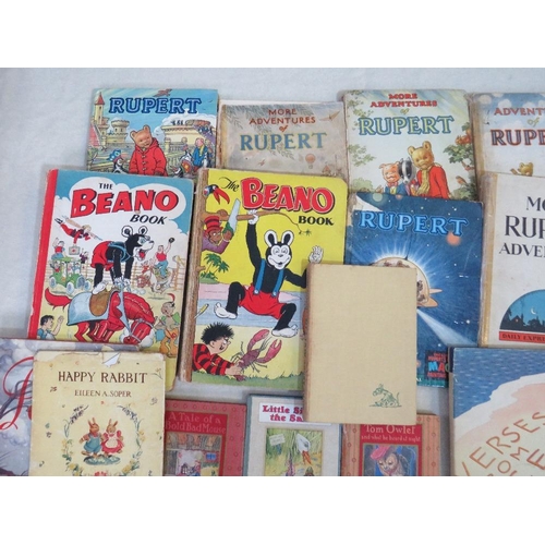 102 - A QUANTITY OF COLLECTABLE CHILDREN'S BOOKS WITH SOME RARE BOOKS IN POOR CONDITION. Includes 1940s an... 