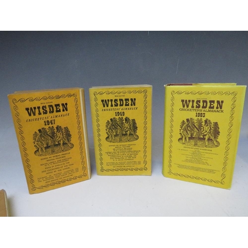 106 - WARTIME AND LATER WISDEN CRICKETERS' ALMANACK, to include softbacks 1943, 1947, 1948 and hardbacks 1... 