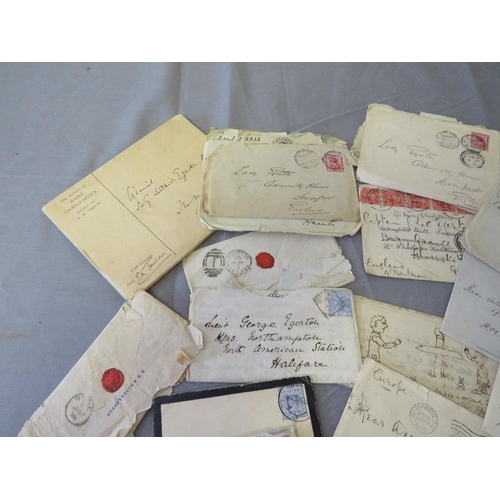 110 - A SMALL COLLECTION OF CORRESPONDENCE ADDRESSED TO ADMIRAL GEORGE EGERTON KCB (b.1852-d.1940), and La... 