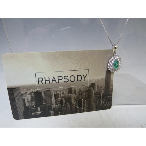 160 - A PLATINUM 'ILIANA' EMERALD SET PENDANT ON CHAIN