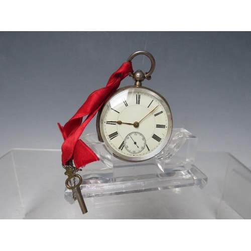 191 - A VICTORIAN SILVER FUSEE POCKET WATCH - CHESTER 1895, Dia. 4.5 cm