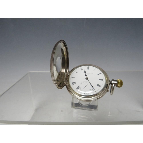 195 - CHARLES FRODSHAM - SILVER HALF HUNTER POCKET WATCH - LONDON 1882, Dia. 4 cm