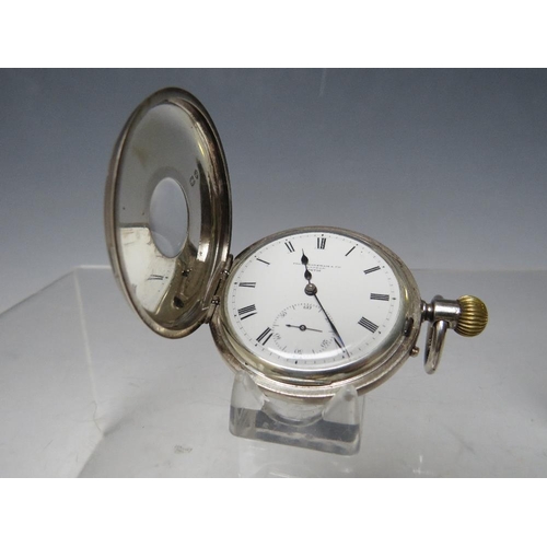 195 - CHARLES FRODSHAM - SILVER HALF HUNTER POCKET WATCH - LONDON 1882, Dia. 4 cm