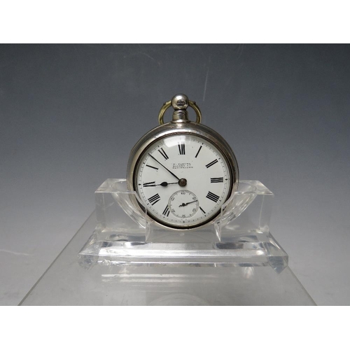 196 - A PAIR OF SILVER CASED VERGE POCKET WATCHES BY H. SAMUEL OF MANCHESTER, marked Chester 1887, Dia. 5 ... 