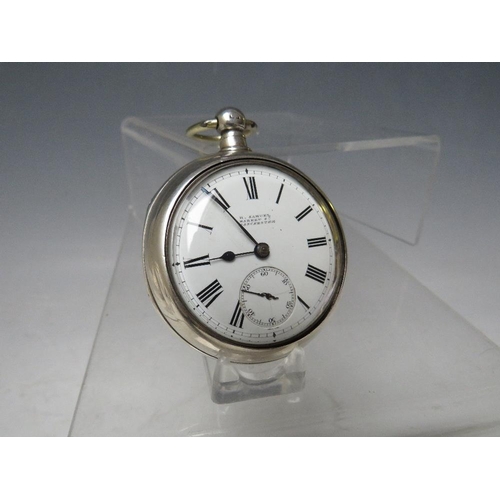 196 - A PAIR OF SILVER CASED VERGE POCKET WATCHES BY H. SAMUEL OF MANCHESTER, marked Chester 1887, Dia. 5 ... 