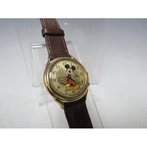 199 - A MICKEY MOUSE QUARTZ WRISTWATCH WITH MELODY ALARM BY LORUS,  Dia. 3 cm