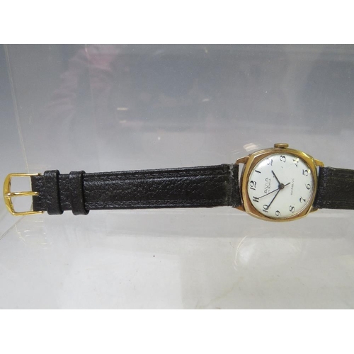 201 - A VINTAGE AVIA 9CT GOLD CASED WRISTWATCH, Dia. 2.5 cm