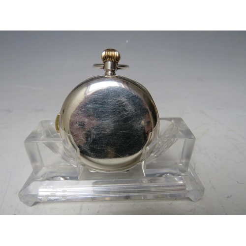 207 - A VINTAGE 925 SILVER QUARTER REPEATING POCKET WATCH, Dia. 56 cm