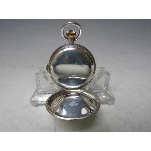 207 - A VINTAGE 925 SILVER QUARTER REPEATING POCKET WATCH, Dia. 56 cm