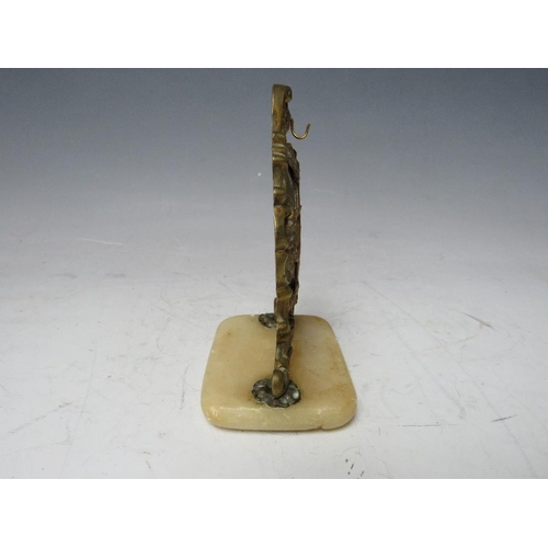 208 - A 19TH CENTURY ORMOLU POCKET WATCH HOLDER ON STAND, H 12 cm