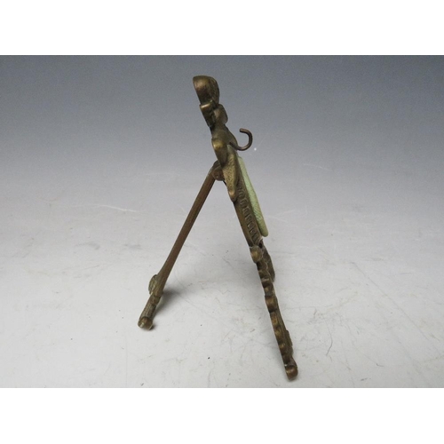 209 - ROCOCO STYLE BRASS POCKET WATCH STAND, with strut back, H 15 cm