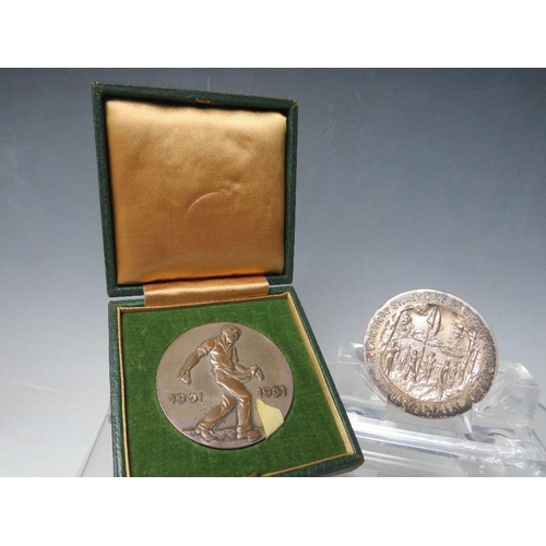 227 - AUSTRALIA CASED 1901-1951 JUBILEE OF THE COMMONWEALTH MEDAL, awarded to Evelyn M. Tildesley, along w... 