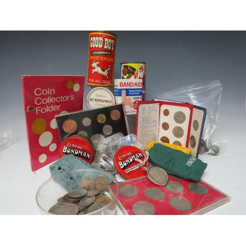 228 - A COLLECTION OF MAINLY BRITISH PRE-DECIMAL COINS, to include a quantity of pre-47 silver issues 3d -... 