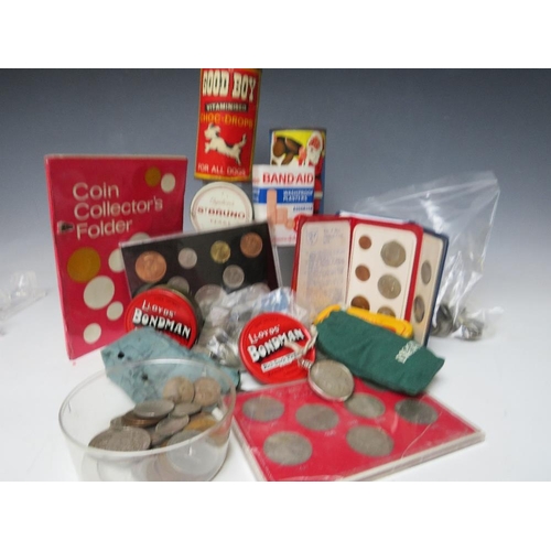 228 - A COLLECTION OF MAINLY BRITISH PRE-DECIMAL COINS, to include a quantity of pre-47 silver issues 3d -... 