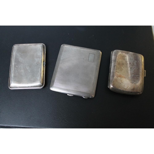 234 - THREE HALLMARKED SILVER CIGARETTE CASES, various dates and makers, approx combined weight 220g