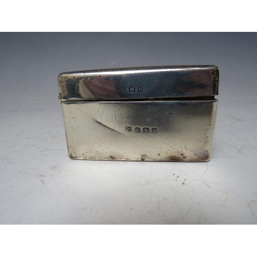 255 - AN ART DECO CIGARETTE BOX - BIRMINGHAM 1940, H 5 cm, L 11 cm, W 8.5 cm,