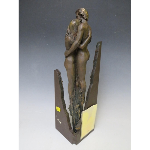 266 - AN EBANO BRONZED SCULPTURE FROM THE VIDAL COLLECTION DEPICTING TWO INTERTWINED LOVERS, No. 696 / 399... 