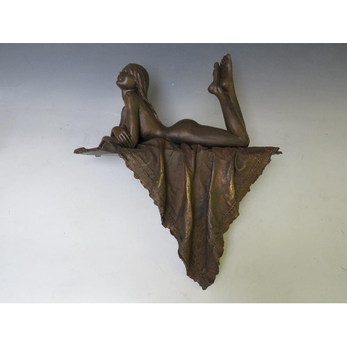 267 - AN EBANO BRONZED SCULPTURE FROM THE VIDAL COLLECTION DEPICTING A NUDE RECLINING GIRL, No. 169 / 3999... 