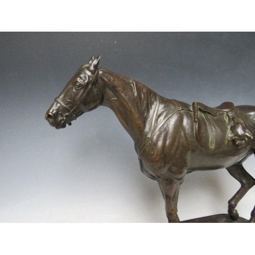 269 - JOHN WILLIS GOOD (1845-1879) A BRONZE FIGURE OF A HORSE - 'THE TIRED HUNTER', marked to the base 'J ... 