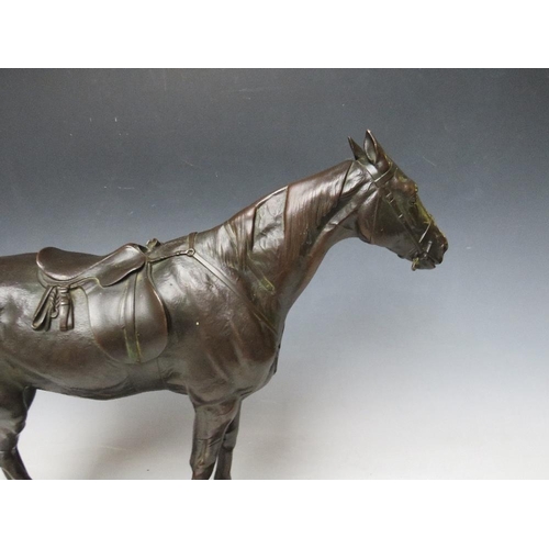 269 - JOHN WILLIS GOOD (1845-1879) A BRONZE FIGURE OF A HORSE - 'THE TIRED HUNTER', marked to the base 'J ... 