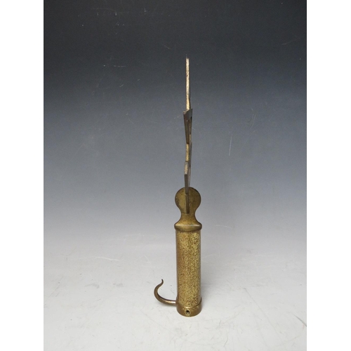 286 - A VINTAGE MASONIC BRASS PROCESSIONAL POLE HEAD, L 31 cm