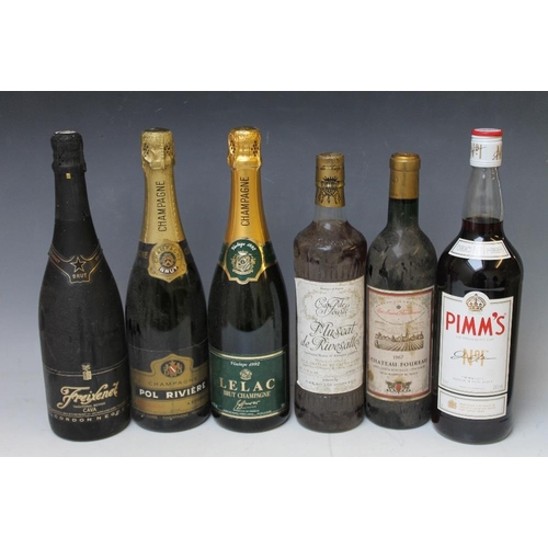 292 - 6 ASSORTED BOTTLES OF CHAMPAGNE ETC CONSISTING OF 1 BOTTLE OF POL RIVIERE NV CHAMPAGNE, 1 bottle of ... 