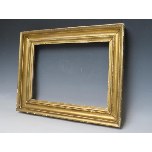 30 - A 19TH CENTURY GILT FRAME, frame W 6.5 cm, rebate 38 x 28 cm