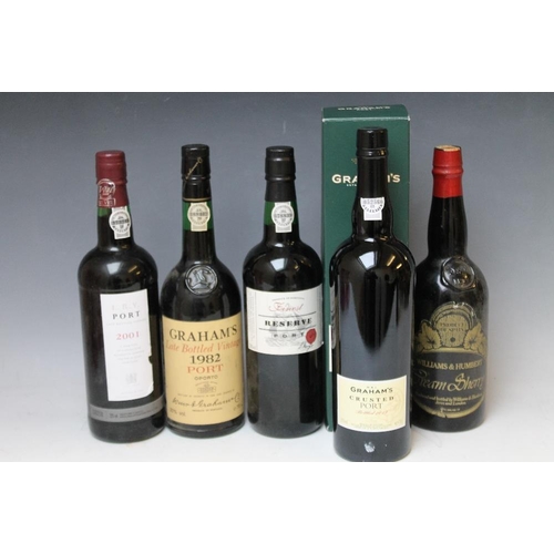 311 - 6 BOTTLES OF ASSORTED PORT ETC CONSISTING OF 1 BOTTLE OF GRAHAM'S LBV 1982 PORT, 1 boxed bottle of G... 