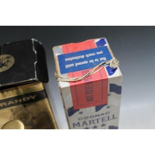 314 - 1 UNOPENED BOX OF FORTE'S DUTY FREE MARTELL THREE STAR COGNAC, together with 1 boxed 1 litre bottle ... 