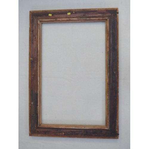 32 - A 19TH CENTURY GOLD FRAME WITH EGG AND DART DESIGN TO OUTER EDGE, frame W 10 cm, rebate 85 x 53 cm