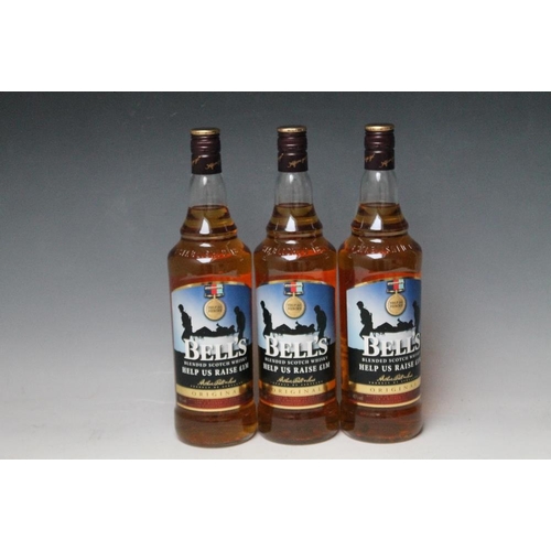 325 - 3 BOTTLES OF 1 LITRE BELL'S HELP FOR HEROES LABEL WHISKY