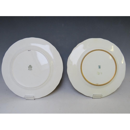 341 - AN AYNSLEY CABINET PLATE WITH FRUIT DESIGN SIGNED D. JONES , together with a Coalport cabinet plate ... 