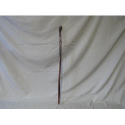 393 - A 19TH CENTURY BAMBOO SWORD STICK, blade L 64 cm, overall L 93 cm