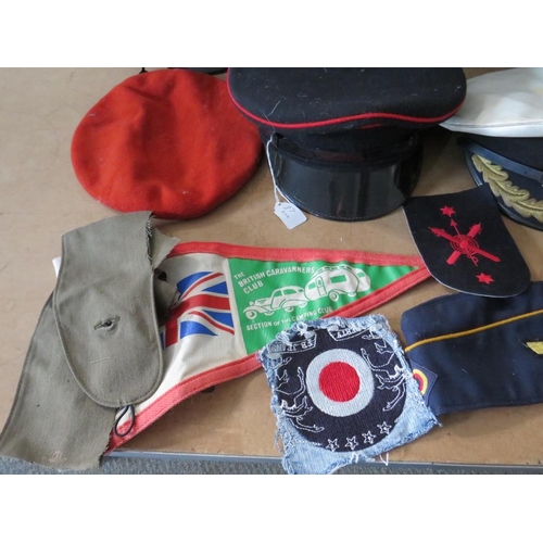 428 - A COLLECTION OF VARIOUS MILITARY CAPS AND BERETS ETC., to include Naval and German types, along with... 