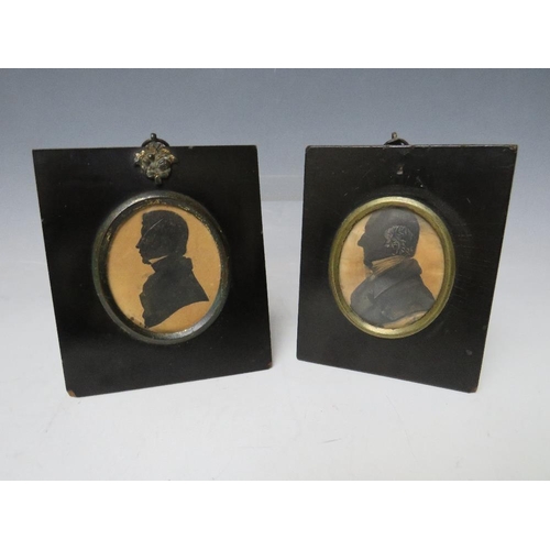 45 - AN OVAL PORTRAIT MINIATURE SILHOUETTE OF JAMES DEAGAN OF DUBLIN 1816, inscribed verso, framed and gl... 