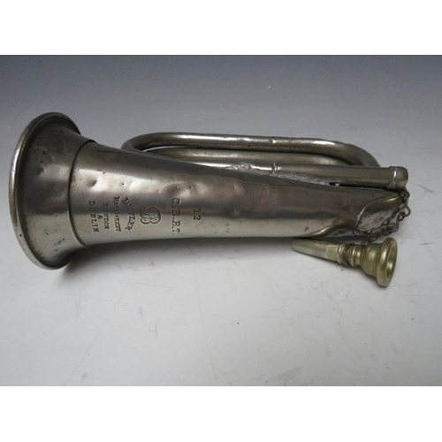 470 - A MILITARY BUGLE BY BUTLER OF LONDON & DUBLIN, L 18 cm