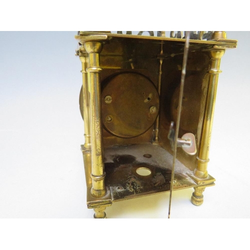 479 - A SMITHS BRASS CASED LANTERN CLOCK, of small proportions, H 17.5 cm