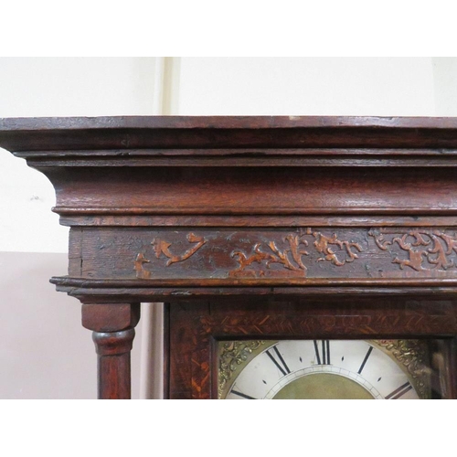 480 - A 19TH CENTURY OAK CASED 30 HOUR LONGCASE CLOCK BY WEBSTER OF SALOP, having a 10